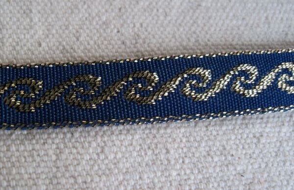 Jacquard Woven WAVE Ribbon in NAVY Blue and GOLD - Etsy