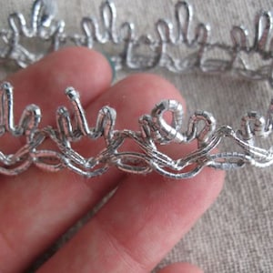 metallic shiny SILVER Crown braid trim