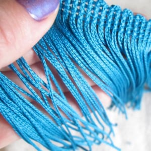 TEAL blue chainette fringe