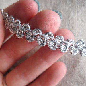Metallic SILVER scroll guimp trim