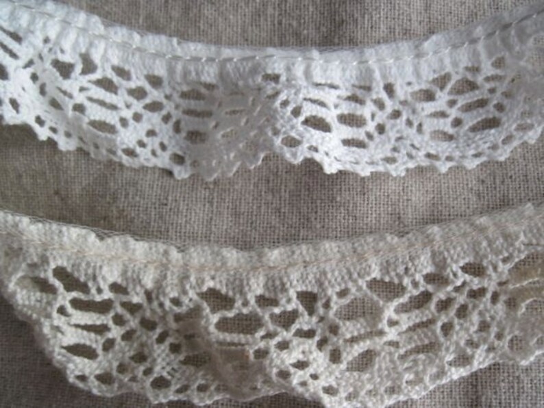 NATURAL Geo Flower Crochet Ruffle Lace - Etsy
