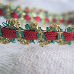 Red Gold and Green holiday trim