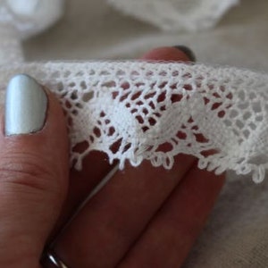 WHITE crochet ruffle lace