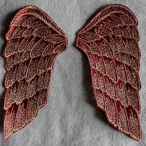 RED and GOLD Wings Sew-on applique