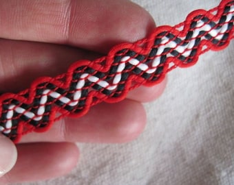 RED White and BLACK zig Zag accent trim