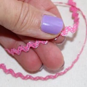 PINK and Silver mini ric rac