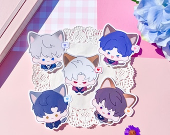 Love and Deepspace Silly Kitty Vinyl Stickers | Xavier Rafayel Zayne Sylus Caleb LADS