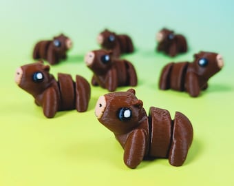 Mini Brown Capybaras - Pack of 7, 3D Printed