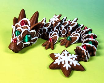 Baby Gingerbread Cookie Dragon, 3D Printed