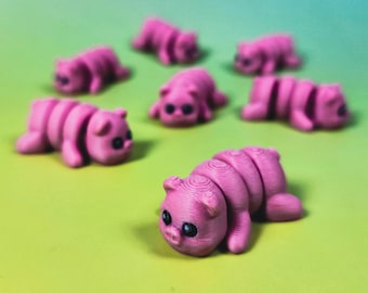 Mini Pink Pigs - Pack of 7, 3D Printed
