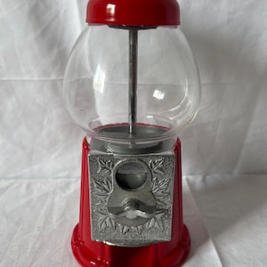 Vintage Small Red Gumball Machine | Continental Gum of Canada, Coin-Operated, Plastic