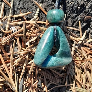 Blue Jadeite Mobius Pendant Necklace: Hand Carved Guatemalan Jade