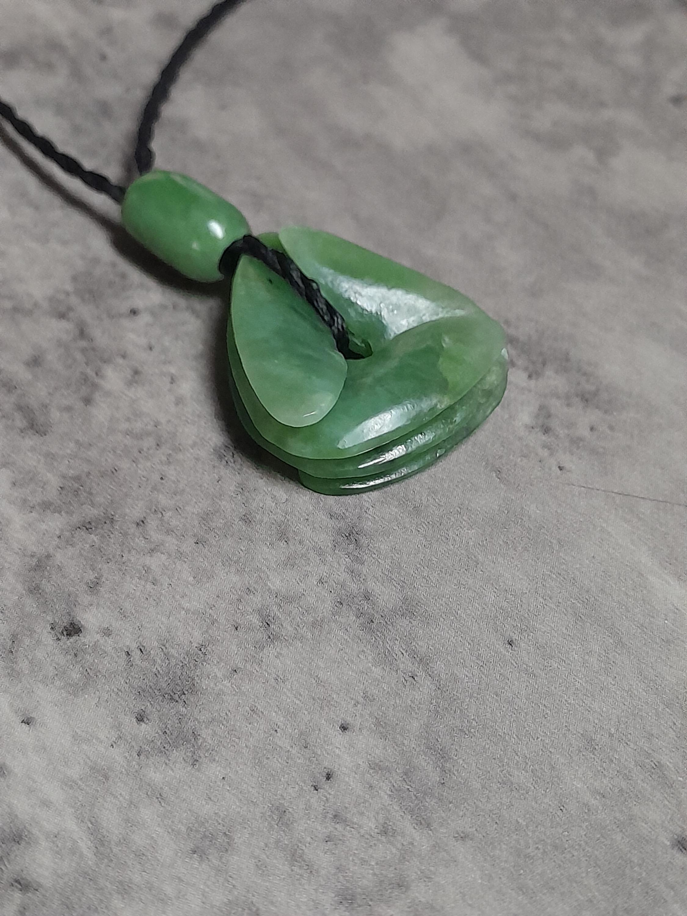 Apple Green Siberian Jade Pendant, Blooming Mobius Shield, Triskelion ...