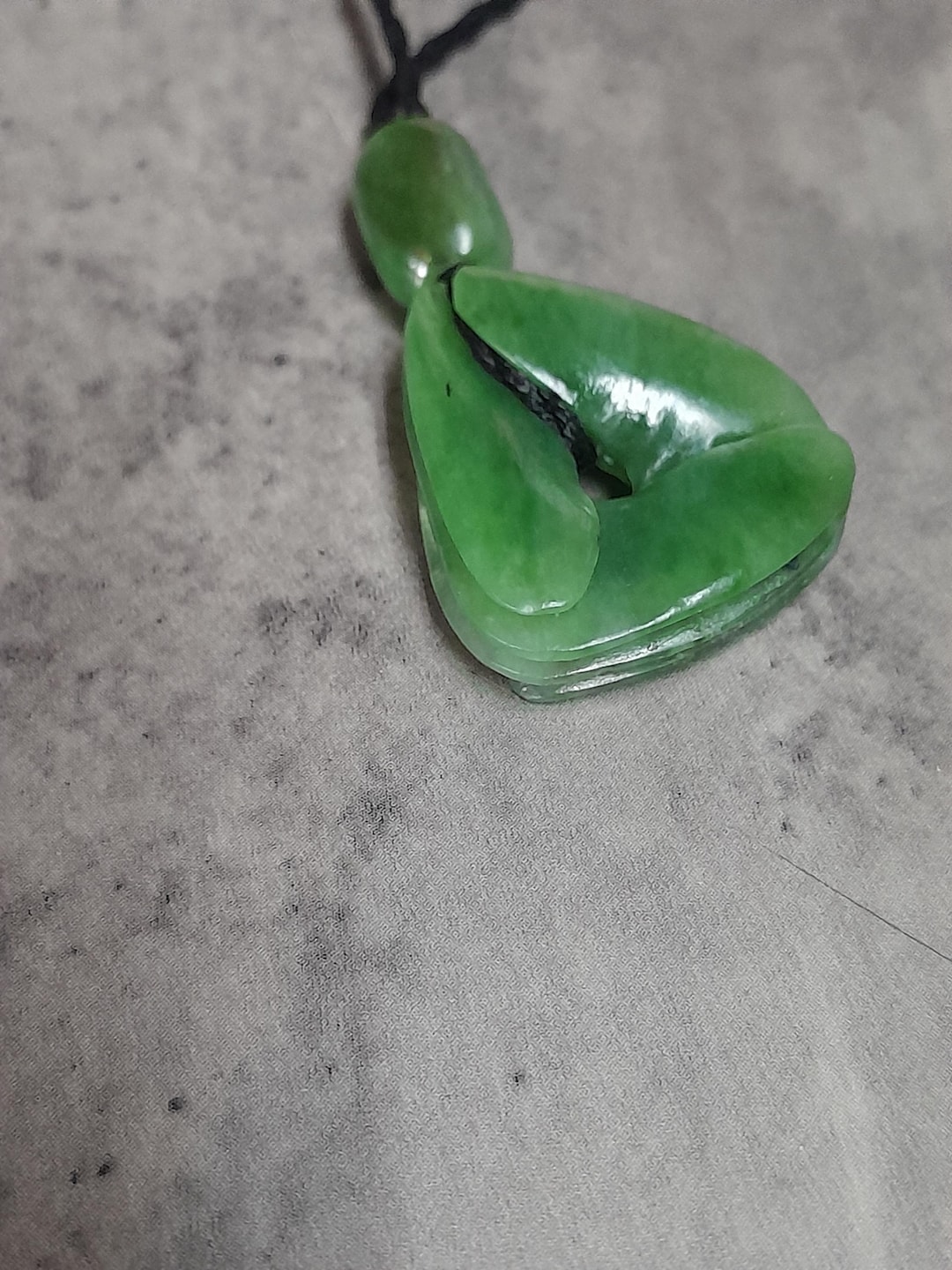 Apple Green Siberian Jade Pendant, Blooming Mobius Shield, Triskelion ...