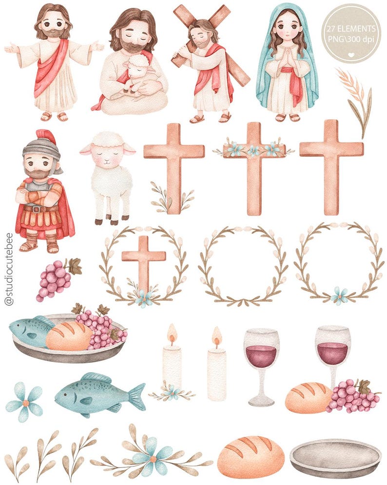 Christian Easter Clipart Watercolor PNG | Jesus Resurrection ...