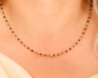 Handcrafted Egyptian Revival Necklace: Egyptian jewelry- Anniversary Gift-Dainty Gemstone