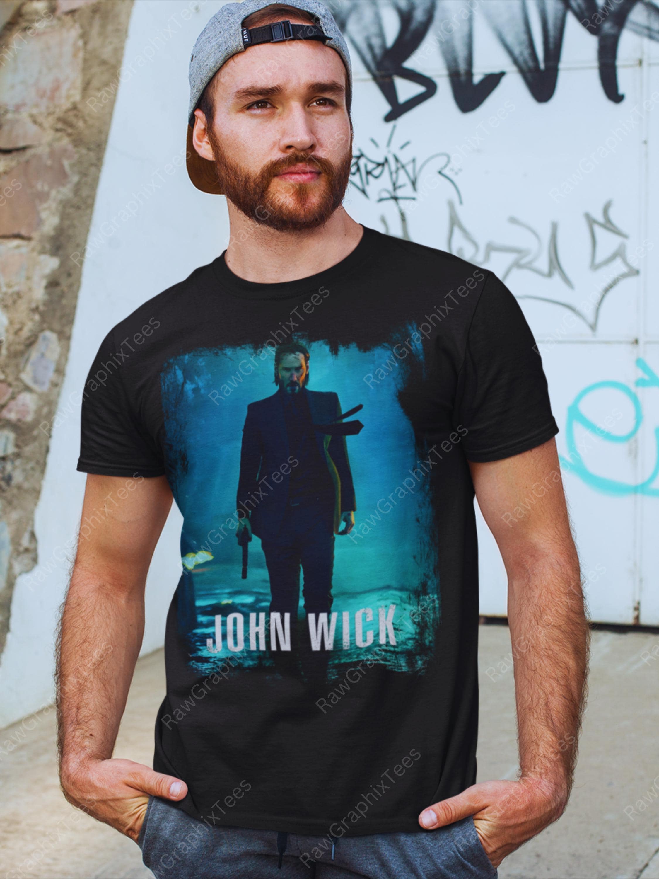 激レア　ジョン・ウィックJohn Wick キアヌリーブス Tシャツ 映画 XL 激レア ジョン・ウィックJohn Wick キアヌリーブス Tシャツ 映画 XL
