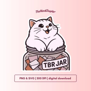TBR JAR, Girl Bookish Sticker, kindle sticker, Bookish sticker, Reader gift, Reading Lover, E-Reader, Cute Bookish Stickers, digital file