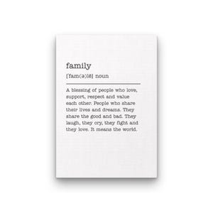Family Definition Wall Art Printable – Inspirational Quote, Minimal Home Decor, Instant Digital Download, Gift for Family Love, WALL001