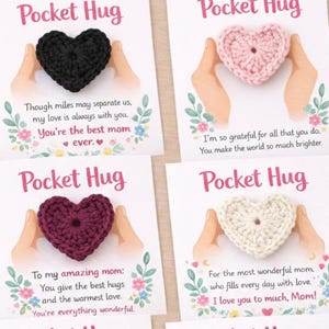 Pocket Hug Crochet Heart Pattern, Printable Mother's day Card