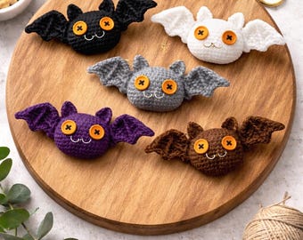 Crochet Bat Plushie Pattern (pdf) – Crochet keychain – Halloween Decor Gift