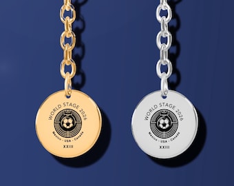 Soccer Keychain 2026 World Stage Jewelry Gold Plated Charm Custom Engraved Silver Keyring for Soccer Lovers '26 Cup Memorabilia Gift