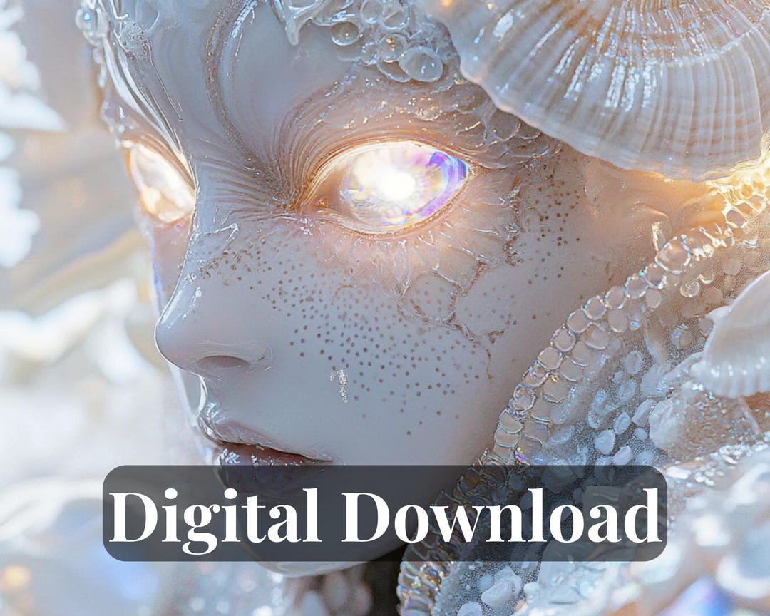 Oracle Avatar Icon Ourelia | Iridescent Clam Oracle Avatar | Oceanic Fantasy Portrait for ...