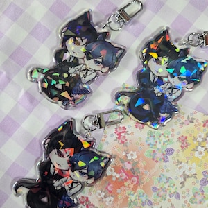 3&quot; Holographic Acrylic Keychain Sebastian & Ciel Black Butler/Kuroshitsuji