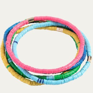 Heishi Beads Summer Stack  Bracelets, set of 5
