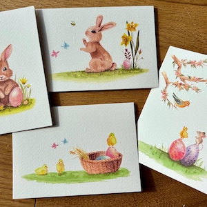 Conjunto de 4 tarjetas de Pascua diferentes