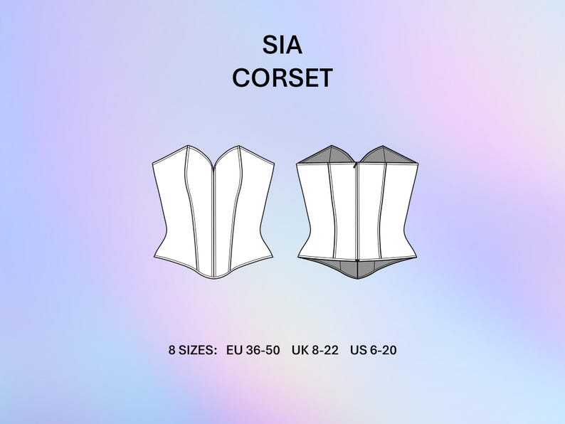 Sewing Pattern Download Digital PDF Sweetheart Neck Corset Tutorial Boned Bodice Bustier Top Guide Step By Step Instructions Zipper Back Feature Waist Shaping Hourglass Silhouette Fashion DIY Creation Modern Casual Corset Summer Style