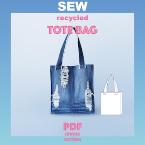 Eco-friendly Upcycled Bag Pattern Sewing PDF Download Beginner-Friendly Tutorial Multiple Format Options Sustainable Design Ideas Practical Instructions Simple Construction Method Casual Wear Gift for Friend