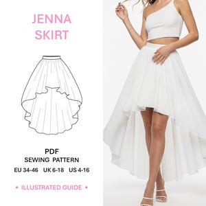 Skirt Pattern PDF Sewing Project Digital Download Format Beginner Friendly Instructions Easy Tutorial Guide Multiple Size Options Printable Pattern DIY Womans Clothes