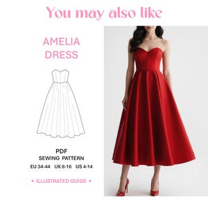 Sewing Pattern for Beginner Collection Professional Making Guide Evening Wear Tutorial Template Sewing Instructions Printable Format A0 Package Fashion Outfit Sewing Patterns For Women