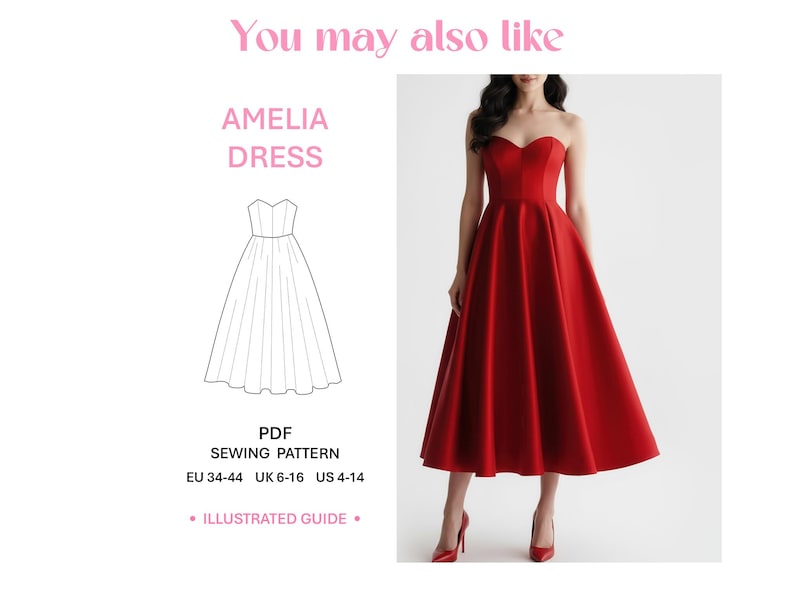 Sewing Pattern for Beginner Collection Professional Making Guide Evening Wear Tutorial Template Sewing Instructions Printable Format A0 Package Fashion Outfit Sewing Patterns For Women
