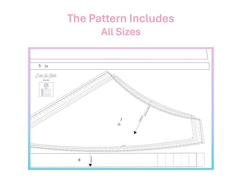 PDF Sewing Pattern Maxi Skirt Digital Download Easy Tutorial Step By Step Instructions Elastic Waistband Tiered Ruffle Design Includes All Sizes