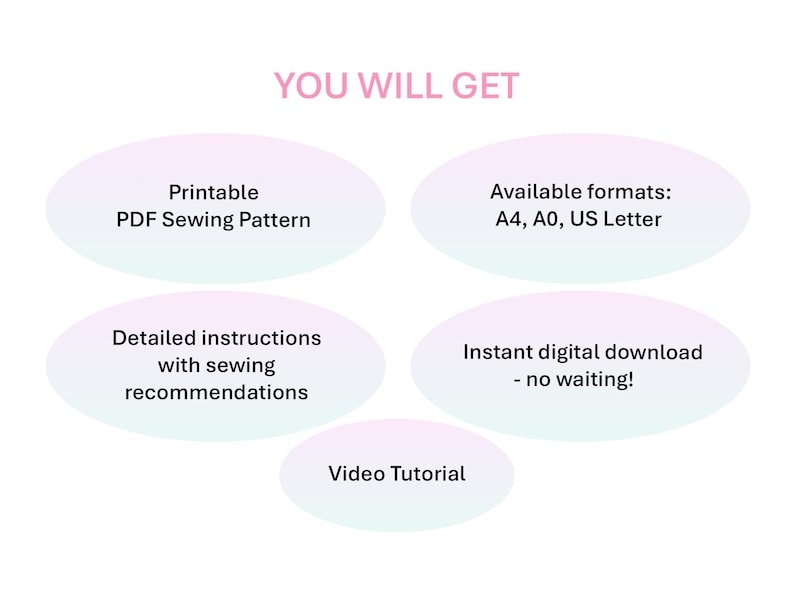 YOU WILL GET: Printable PDF Sewing Pattern, Available formats: A4, A0, US Letter, Detailed Instructions with sewing recommendations, Instant digital download - no waiting!, Video Tutorial