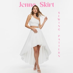 High Low Skirt Pattern Pdf Sewing Beginner Friendly Easy Tutorial Digital Download Maxi Pleated Design Flowing Silhouette Summer Style