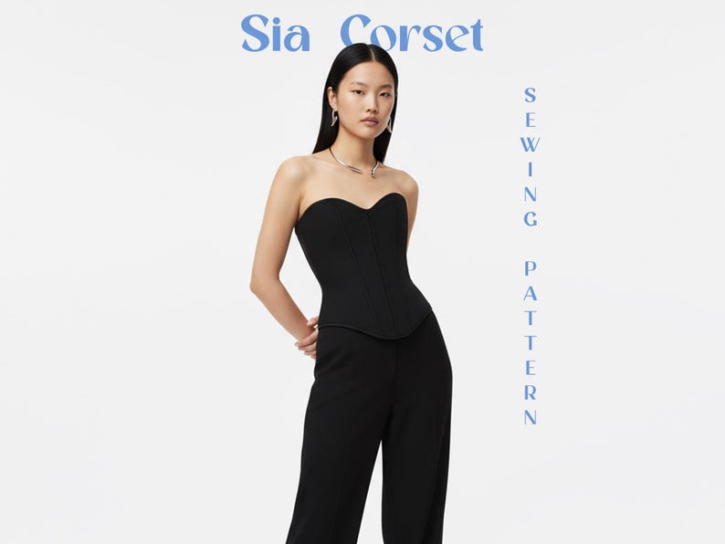 Digital Sewing Pattern Download Sweetheart Corset Bustier Style Top Tutorial Step By Step Guide Boned Bodice Structure Waist Shaping Hourglass Silhouette Zipper Back Closure Fashion DIY Garment Creation Modern Corset Design Summer Pattern