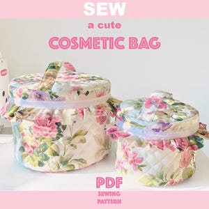 Custom A Cute Makeup Quilted Bags with ruffles PDF Sewing Patterns with Step-by-Step Video Tutorial in 2 Sizes A Wonderful Gift for Mom