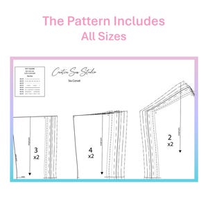 Sweetheart Corset Pattern PDF Sewing Hourglass Silhouette Bustier Template Waist Shaping Zipper Back Boned Bodice Includes All Sizes