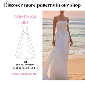 Digital PDF Patterns Sewing for Woman Easy Tutorial Step By Step Guide Instructions Included Multiple Sizes Bridal Outfit Summer Pattern