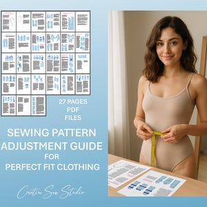 Sewing Patterns Adjustment Guide Illustrated Tutorial PDF Custom Garment Techniques Pattern Adjust Size Help Seamstress