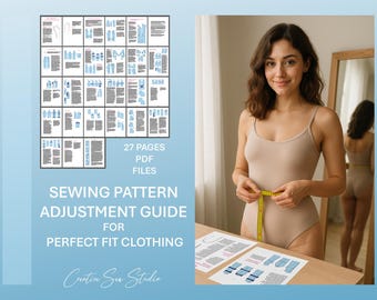 Sewing Patterns Adjustment Guide Illustrated Tutorial PDF Custom Garment Techniques Pattern Adjust Size Help Seamstress