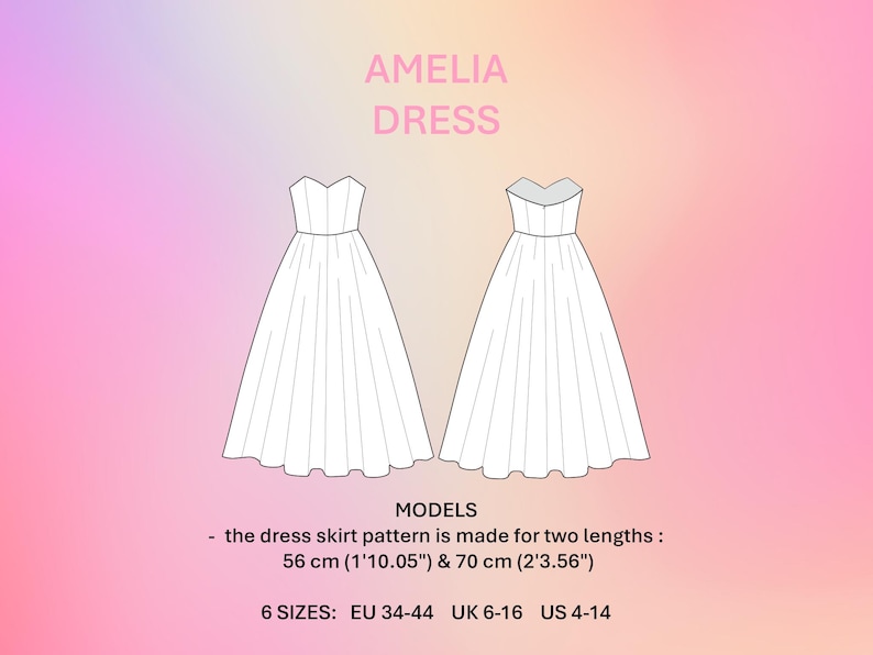 Sewing Pattern Collection Professional Dress Making Guide Sweetheart Neckline Design Evening Wear Tutorial Strapless Gown Template Full Length Style Instructions Printable Format Package Midi Skirt Construction Complete Summer Pattern