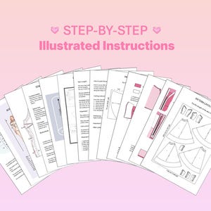 STEP-BY-STEP Illustrated Instructions Sweetheart Neckline Design Formal Dress Pattern PDF Sewing Guide Evening  Gown Making Tutorial Midi Length Prom Fashion Style Summer Wear