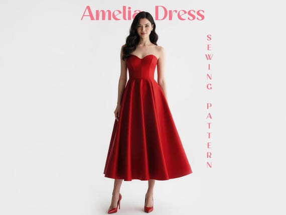 Sweetheart Neckline Design Formal Dress Pattern PDF Sewing Guide Evening Gown Making Tutorial Midi Length Prom Fashion Style Summer Wear - Etsy Sweetheart Neckline Design Formal Dress Pattern PDF Sewing Guide Evening Gown Making Tutorial Midi Length Prom Fashion Style Summer Wear - Etsy
