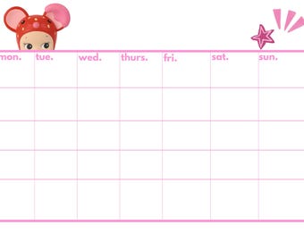 Pink Customizable Sonny Angel Aesthetic Calendar