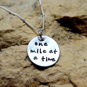 One mile at a time - sterling silver charm