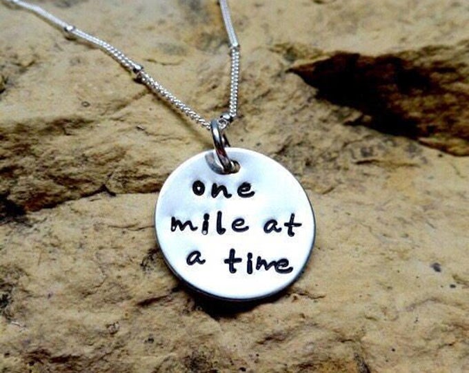 One mile at a time - sterling silver charm
